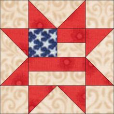 12 Inch Quilt Block Patterns, Easy Quilt Patterns Free, Qov Quilts, Flag Quilts, Valor Quilts, Americana Quilt, Americana Quilts, American Flag Quilt, Quilts Of Valor