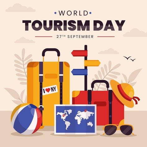 Flat world tourism day concept | Free Vector #Freepik #freevector #travel #world #celebration #holiday World Tourism Day, Office Wall Design, Flat World, Tourism Management, Tourism Day, Event Management Company, Good Morning Images Flowers, Engagement Decorations, Sustainable Tourism