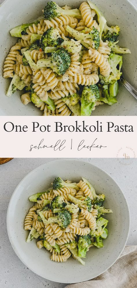 Ein total schnelles Rezept für cremige One Pot Pasta mit Brokkoli! Diese Brokkoli Nudeln sind im Nu zubereitet und schmecken richtig lecker! Broccoli Chickpea Pasta, Broccoli And Macaroni, Noodle Broccoli Recipes, One Pot Pasta With Broccoli, Broccoli And Pasta Salad, Pasta And Brocolli, One Pot Broccoli Cheese Pasta, Broccoli Linguine Recipes, Instant Pot Broccoli Pasta