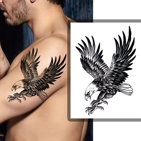 Eagle Tattoo Stencil, Eagle Pattern, Tattoo Chest, Men Tattoo, Body Tattoo, Arm Band Tattoo, Eagle Tattoo, Hanging Photos, Tattoo Sticker