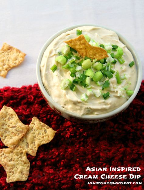 Asian Inspired Cream Cheese Dip Asian Dip, Chinese New Year Dinner, New Year Dinner, Cream Cheese Dip, Party Dip Recipes, New Years Dinner, Bread Shop, Cream Cheese Dips, Snack Foods