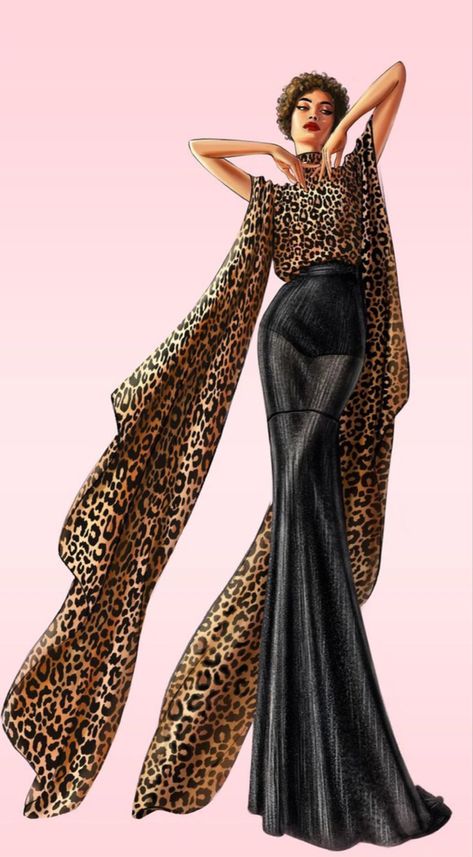 Animal Print Illustration, Illustration Dress, Fashion Collection Inspiration, Fashion Illustration Poses, Fashion Design Classes, Fashion Model Sketch, Butterfly Fashion, Fashion Illustration Sketches Dresses, Fashion Design Collection