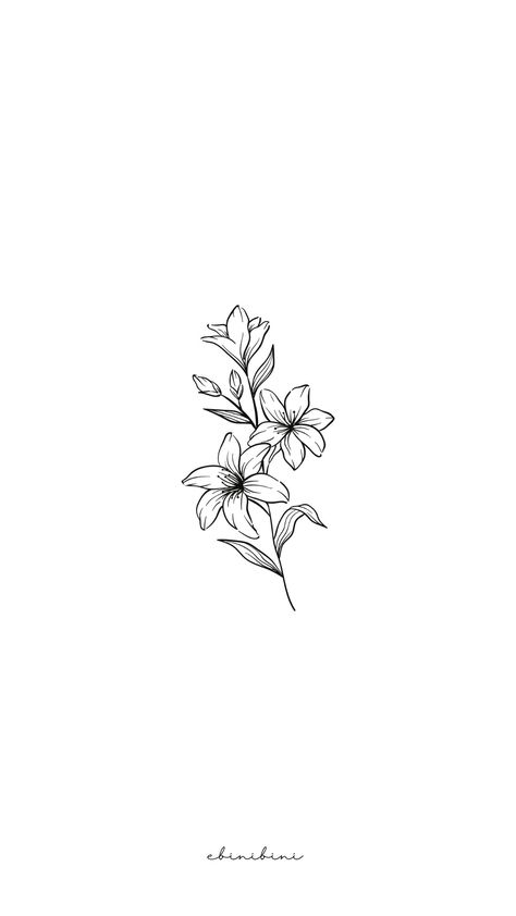 Lillies Tattoo Designs, Lilly Tattoo Ideas, Arabian Jasmine Flower Tattoo, Small Lily Tattoo, Lilly Tattoo Design, Lilly Tattoo, Tiger Lily Tattoos, Minimal Tattoo Designs, Minimal Tattoo Ideas