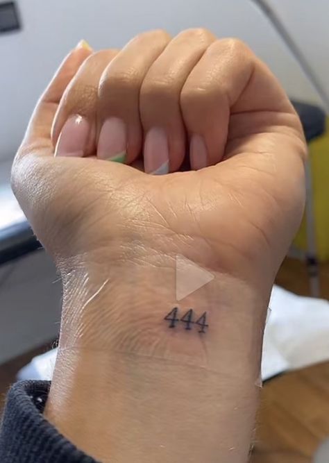 Meaning Ful Small Tattoos, Tiny Angel Number Tattoo, 333 Number Tattoo, Tiny 444 Tattoo, 444 Tattoo On Hand, Angel Number Back Tattoo, 444 Tattoo Ankle, 333 Tattoo Ideas Small, Angel Number Wrist Tattoo