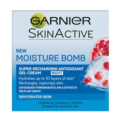 Garnier Moisture Bomb, £7.99 Diy Night Cream, Best Drugstore Products, Best Night Cream, Layers Of The Epidermis, Cream For Oily Skin, Anti Aging Night Cream, Garnier Skin Active, Face Sheet Mask, Beauty Products Drugstore