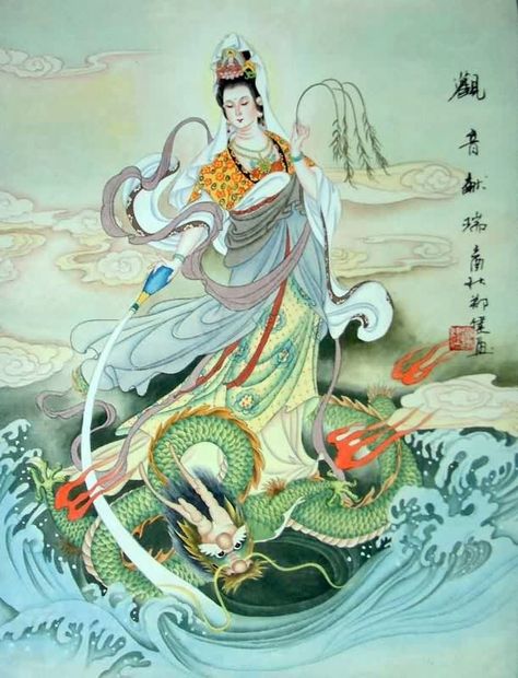 Quan Yin, Chinese Mythology, Kuan Yin, Kwan Yin, Art Asiatique, Japon Illustration, Art Japonais, Goddess Art, Buddha Art