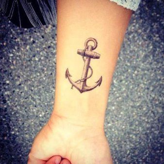 Traditional Anchor Tattoo, Small Anchor Tattoos, Small Anchor, Anchor Tattoo Design, Anker Tattoo, Badass Girl, Cool Wrist Tattoos, Wrist Tattoos For Guys, Anchor Tattoos