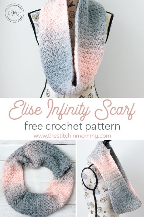 Crochet Infinity Scarf Free, Light Worsted Yarn Crochet Patterns, Crocheted Infinity Scarf Patterns Free, Loops And Threads Patterns Crochet, Caron Latte Cakes Crochet Patterns, Size 3 Yarn Crochet Patterns Free, Caron Colorama Halo Crochet Patterns, Infinity Scarf Crochet Free Pattern, Crochet Infinity Scarf Free Pattern