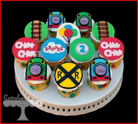 Thomas And Friends Cupcakes, Thomas The Tank Cupcakes, Thomas And Friends Cookies Decorated, Thomas Cupcakes, Thomas & Friends Party Ideas, Thomas And Friends Cake, Thomas Train Cake, Thomas And Friends Classic, Thomas Birthday Parties