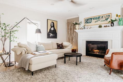 A new perspective ❤We worked with this client to modify this sofa to fit this completely remodeled #district66 home flawlessly!  P.S. the coffee table is leather 😍 Radley Sectional, Modern Living Room Interior, Incredible Art, Family Furniture, Living Room Decor Modern, Furniture Designer, Custom Upholstery, New Perspective, Modern Living Room