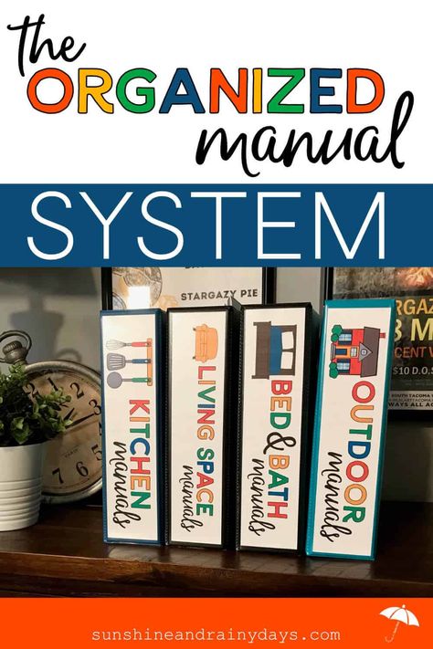 The most overlooked thing to organize is probably household manuals. They usually sit, untouched, in a box or drawer, wasting space. Many organizing experts would tell you to throw manuals away. What IF your manuals were organized in a way that they could be easily found and not take up a ton of space? That’s where the Organized Manual System comes into play! There have been many instances where I have found household manuals very useful and was happy that I had kept them. Manual Organization, Organize Manuals, Household Organization Binder, Medical Binder Printables, Life Organization Binder, Household Binder, Home Binder, Life Binder, Space Bedding