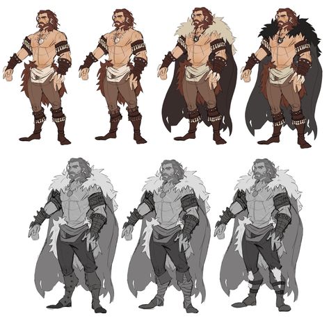 Beowulf Character Design, Barbarian Dnd Outfit, Viking Pose Reference, Barbarian Outfit Male, Viking Dnd Character, Dnd Barbarian Character Design, Bugbear Barbarian, Barbarian Outfit, Viking Character Design