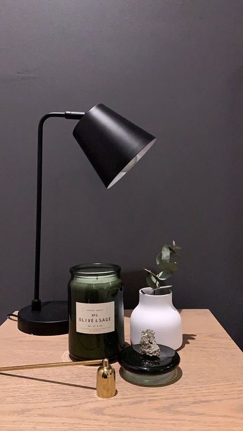 Black Lamps Bedroom, Study Table Lamp, Lamps Bedroom, Bedroom Desk, Study Table, Black Lamps, Room Inspiration Bedroom, Black Aesthetic, Desk Lamp