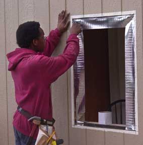 install-window-vapor-barrier How To Install A Window, Diy Window Replacement, Mobile Home Windows, Single Wide Mobile Home, Mobile Home Redo, Recycled Window, Mobile Home Makeovers, Shipping Container Cabin, Single Wide Mobile Homes