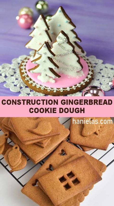 Construction Gingerbread Recipe, Spicy Gingerbread, Homemade Gingerbread House, Gingerbread Cookie Dough, Gingerbread House Recipe, Gingerbread Dough, Gingerbread Cookies Decorated, Gingerbread House Parties, Gingerbread House Cookies