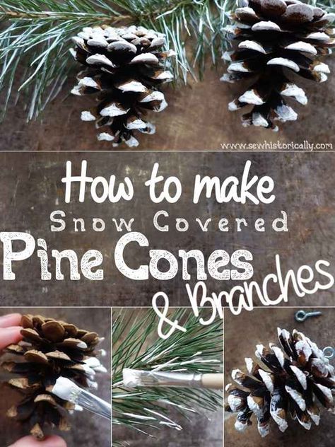 Snow Covered Pinecones, How To Paint Pine Cones Acrylic, Spray Paint Pine Cones, Painting Pinecones, Pinecones Crafts, Pinecone Ideas, Giant Pine Cones, Holiday Pine Cones, Pinecone Art