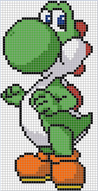 Yoshi cross stitch pattern by Santian69 Pixel Art Pikachu, Pixel Art Mario, Pixel Art Minecraft, Image Pixel Art, Modele Pixel Art, Pixel Art Templates, Pixel Crochet, Minecraft Pixel Art, Pola Kristik