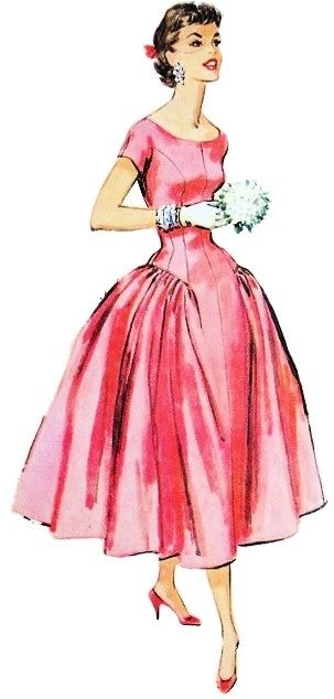 1950s Dress Patterns, Vintage Fashion Sketches, Fashion Illustration Poses, Fashion Illustration Vintage, Vintage Dress Patterns, Retro Mode, Fashion Board, Art Dress, Moda Vintage