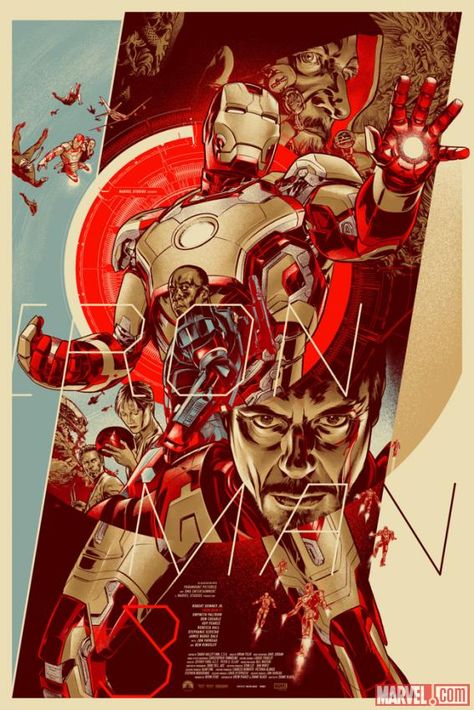 Iron Man 3 Iron Man 3 Poster, Iron Man Poster, Mondo Posters, Poster Marvel, Marvel Movie Posters, Robert Downey Jr., Comics Illustration, Iron Man Wallpaper, Iron Man Tony Stark