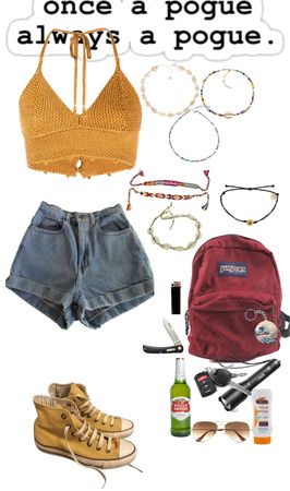 Pogue Life Outfit, Outfit Ideas Beach Summer, Pouge Life Outfit Aesthetic, Summer Outfit Boards Aesthetic, Pogues Vs Kooks Outfits, Pouge Life Inspired Outfits, Obx Clothing Style, Kiara Outer Banks Shoes, Pouges Life Outfits