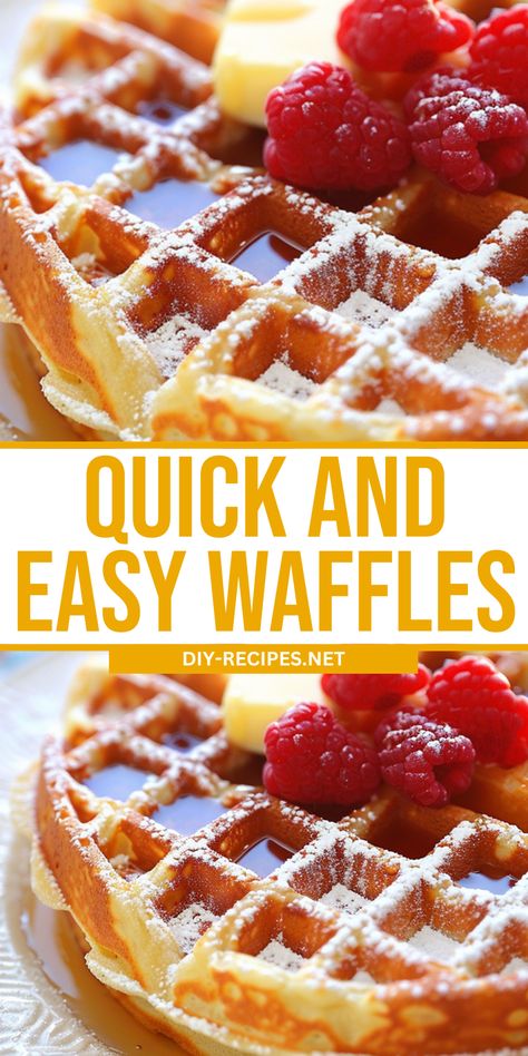 Whip up quick and easy waffles in no time with this recipe. Perfect for busy mornings or lazy weekends. Quick Easy Waffle Recipe, Waffles Easy Recipe, How To Make Waffle Mix Recipe Easy, Easy Waffle Maker Recipes, Best Homemade Waffles, Quick And Easy Waffle Recipe, Waffle Easy Recipe, Best Homemade Waffle Recipe, Easy Waffles From Scratch