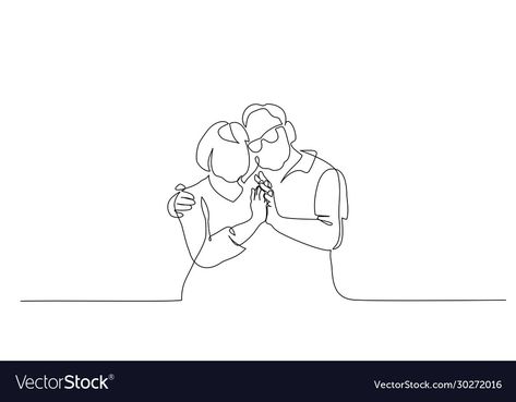 Drawing Romantic, Art Love Couple, Wire Art Sculpture, Old Couples, Drawing Vector, One Line Drawing, Woman Illustration, Couple Drawings, Ex Libris