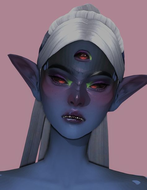 Alien Skin Sims 4 Cc, Sims 4 Alien Makeup, Sims 4 Alien Skin, Sims 4 Alien Skin Tones, Sims 4 Cc Clumsy Alien Hair, Sims 4 Alien Cc, Alien Ears, Scary Alien, Dragon Age Characters