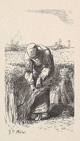 Jean-Francois Millet - The Wheat Gatherer 1853 Millet Paintings, Van Gogh Drawings, Jean Francois Millet, Van Gogh Museum, Camille Pissarro, Realism Painting, Expressionist Art, Landscape Drawings, Realism Art