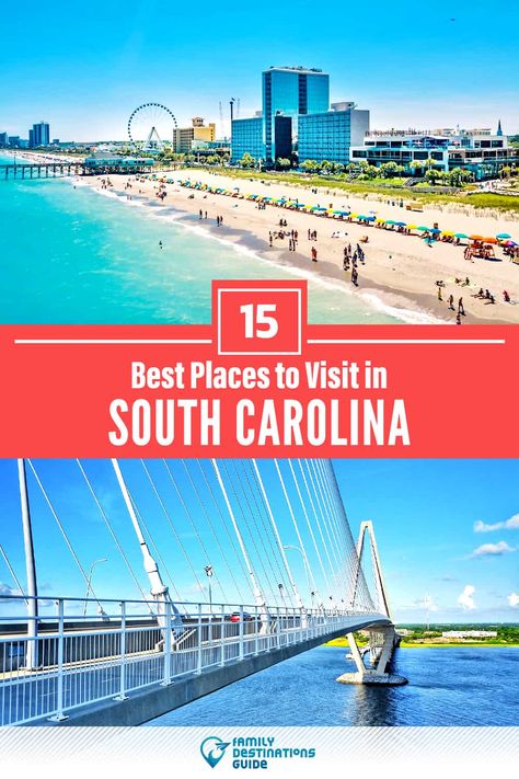 Want to see the most amazing and unique places in South Carolina? We’re FamilyDestinationsGuide, and we’re here to help: From incredible sights to the coolest spots to check out, discover the BEST places to visit in South Carolina - so you get memories that last a lifetime! #southcarolina #southcarolinaplacestovisit #southcarolinaplacestogo #southcarolinaplaces #placesinsouthcarolina Visit South Carolina, Best Family Vacation Spots, South Carolina Coast, Beach Road Trip, South Carolina Vacation, South Carolina Travel, Best Places To Vacation, Family Vacation Spots, Columbia South Carolina