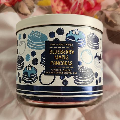 Brand New With Tags Bath And Body Works Blueberry Maple Pancakes 3 Wick Candle Comes With Original Lid Never Melted Or Burned Will Ship With Care Maple Pancakes, 3 Wick Candle, Candle Wax Melts, 3 Wick Candles, Wick Candle, Colorful Candles, Natural Essential Oils, Bath Body Works, Candle Making