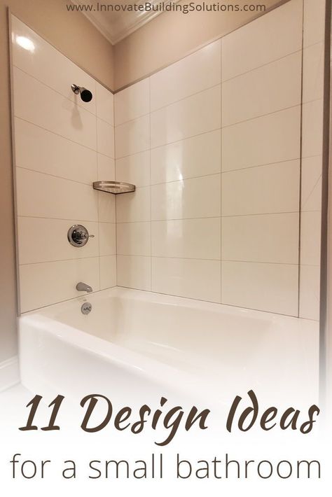 When you are dealing with a small bathroom, it can be hard to find extra space! Check out these 11 bathroom design tips for a tiny bathroom. | Innovate Building Solutions | #bathroomremodel #showerremodel #showerdesigns #smallbathroom | Bathroom Remodel | Shower Remodel | Bathroom Shower | Tiny Bathroom Bath Shower Combo Small Bathroom, Small Bathroom Remodel Tub Shower Combo, Simple Tub Shower Combo, Small Bathroom Ideas With Bath And Shower Layout, Replace Tub With Shower, Shower Tub Combo Remodel, Bathroom Design Ideas 2023, Tub Shower Combo Remodel, Washroom Tiles Design