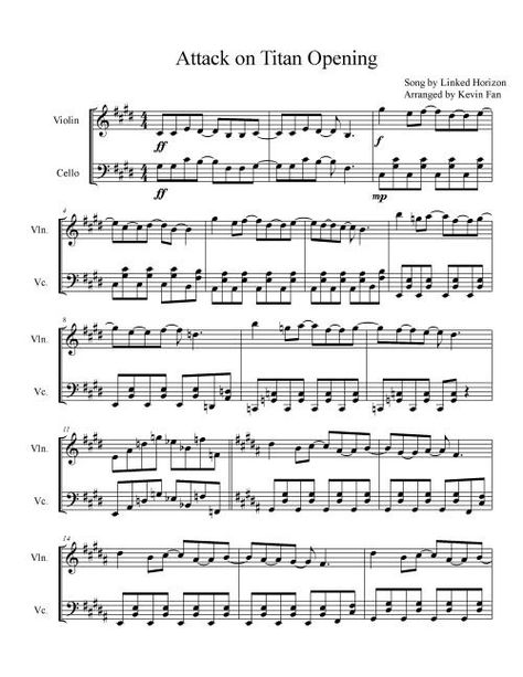 Anime Sheet Music, Piano Sheet Music With Letters, Sheet Music Violin, Violin Notes, Anime Openings, Trombone Music, Free Violin Sheet Music, Sheet Music With Letters, Cello Sheet Music