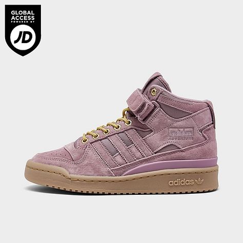 Women's adidas Originals Forum Mid Casual Shoes| Finish Line Jordans Aesthetic, Adidas Forum Mid, High Top Tennis Shoes, Adidas High Tops, High Top Adidas, High Tops Women, Adidas High, Basic Shoes, Velcro Shoes