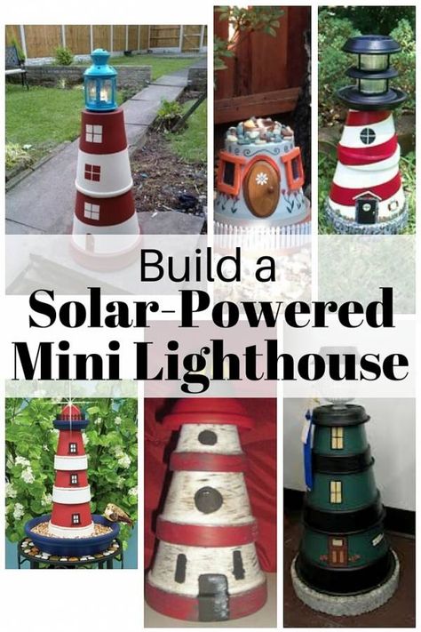 Pin Share Tweet StumbleUponHere’s a creative project for a summer weekend: make this miniature lighthouse using clay and a solar-powered lamp. This functional decor adds a nautical touch to your garden. You can paint or decorate this lighthouse in different ways. Click the link below for the tutorial from Recycledawblog.blogspot.de. Build a Solar-Powered Mini Lighthouse Clay Pot Lighthouse With Solar Light, Miniature Lighthouse, Solar Lighthouse, Diy Lighthouse, Clay Pot Lighthouse, Lighthouse Crafts, Afternoon Crafts, Terra Cotta Pot Crafts Diy, Solar Powered Lamp