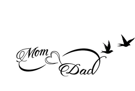 Father Mother Tattoo, Mother Tattoos For Son, Girly Hand Tattoos, Dad In Heaven Quotes, Tattoos For Dad Memorial, Memorial Tattoo Ideas, Mom Dad Tattoo Designs, Father Tattoos, Dad Tattoo