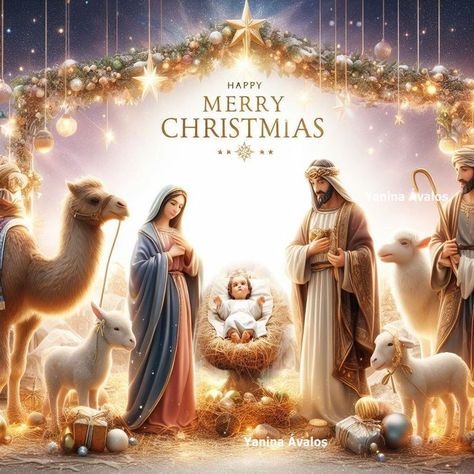 Merry Christmas Jesus Christ, Christmas Nativity Images, Nativity Scene Pictures, Scene Pictures, Merry Christmas Jesus, Vintage Happy New Year, Avatar Films, Christmas Scenery, Bible Illustrations