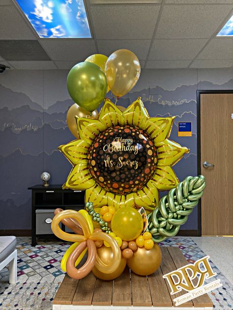 Balloon Bouquet, Party Rentals, Birthday Balloons, Balloon Decorations, Halloween Wreath, Sunflower, Balloons, Halloween, Birthday