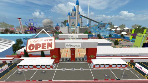 🎢 Disney World Ultimate Theme Park - Roblox Restaurant Layout, Bush Garden, Space Mountain, Islands Of Adventure, Entrance Design, Haunted Mansion, Sea World, Roller Coaster, Arcade Games