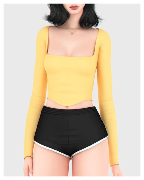 👚 Nikki Long Sleeves Top 👚 | Patreon Cc Top, Mod Hair, Sims Hair, Sims 4 Cas, Clothing Tags, Sims 4 Clothing, Sleeves Top, Sims 4 Cc, Feminine Outfit