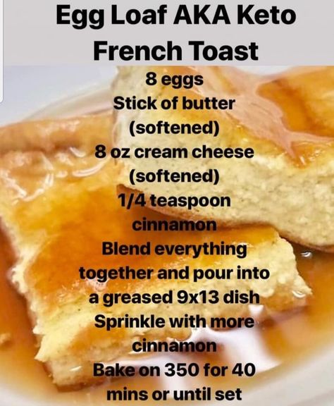 Keto French Toast, Egg Loaf, Keto Egg Fast, Egg Fast, Starting Keto Diet, Keto Cooking, Low Carb Breakfast, Keto Bread, Low Carb Keto Recipes