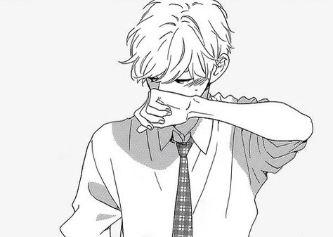 "L-leave me alone...with the way you look at me, it makes me all red! B-but not like that! It's with anger, I promise!" Poses Manga, Hirunaka No Ryuusei, Base Anime, Boy Drawing, 흑백 그림, Drawing Faces, Japon Illustration, 캐릭터 드로잉, Anime Expressions