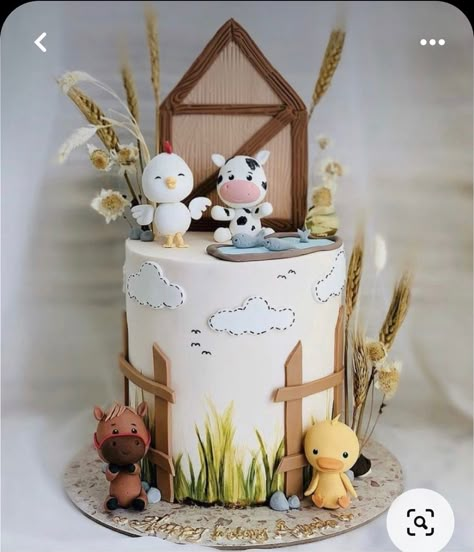 Farm Baby Birthday, Animal Baby Shower Cake, Farm Birthday Cakes, Barnyard Cake, Farm Animal Cakes, Boy Cakes, Pinterest Predicts, Barnyard Birthday Party, Farm Theme Birthday