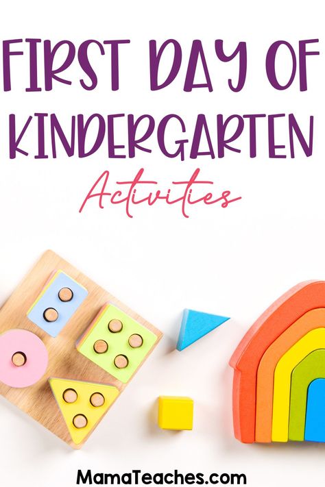 First Day of Kindergarten Activities - Mama Teaches First Day Of Kindergarten Activities, Classroom Playlist, Homeschool Calendar, First Day Activities, First Day Of Kindergarten, Problem Solving Activities, Kindergarten Themes, Classroom Expectations, Welcome Students