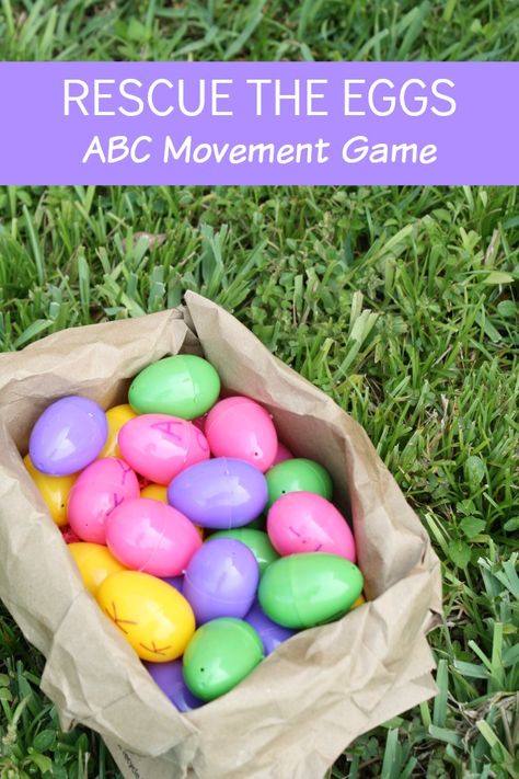 Rescue the Baby Bird Eggs Letter Recognition ABC Game~Great outdoor learning activity for spring! Spring Theme Preschool Activities, Bird Preschool, Letter Recognition Games, Preschool Easter, March Calendar, Outdoor Learning Activities, Alphabet Game, Theme Preschool, Play Activity