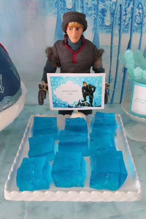 Kristoff's jello ice blocks at a Frozen birthday party! See more party planning ideas at CatchMyParty.com! Winter Wonderland-party, Frozen 3rd Birthday, Frozen Birthday Party Decorations, Olaf Birthday, Elsa Birthday Party, Frozen Bday Party, Disney Frozen Birthday Party, Holi Party, Frozen Birthday Theme