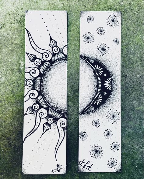 Sun And Moon Bookmark, Moon Bookmark, Star Doodle, Moon And Sun, Moon Art, Sun Moon, Doodle Art, Chalk, The Sun