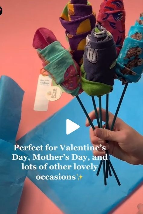 A behind the scenes video of our sock fairy making a sock bouquet for a customer. Gift Wrap Socks Ideas, Socks Gift Wrapping Ideas, Sock Bouquet, Party Vibe, Floral Socks, Sneakers And Socks, Sock Drawer, Sock Game, Sock Packs