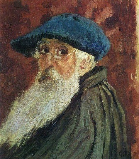 "Self-portrait (Camille Pissarro, par lui-même"), c. 1898 By Camille Pissarro (French,1830-1903) oil on canvas; 35 × 32 cm; 13.8 × 12.6 in © Edwin C. Vogel Collection, New York French Impressionist Painters, Pierre Bonnard, Mary Cassatt, Impressionist Artists, Camille Pissarro, Paul Cezanne, Pierre Auguste Renoir, Edgar Degas, Oil Canvas