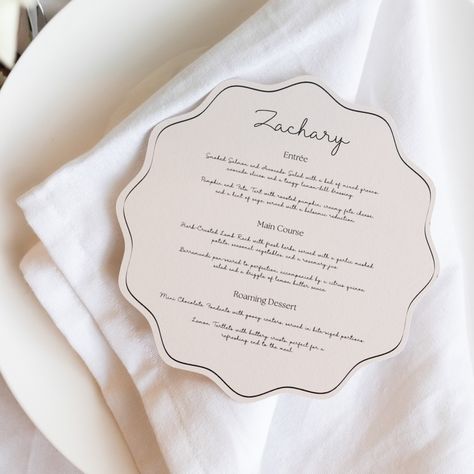 Wedding Guest Menu die cut shapes Menu With Guest Name, Modern Neutral Wedding, Neutral Wedding, Wedding Design, Wedding Designs, Wedding Guest, Wedding Stationery, Stationery, Quick Saves