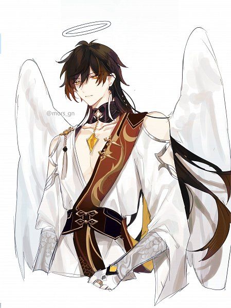 Zhongli And Pantalone, Zhongli Genshin Impact, Novel Game, Angel Boy, Anime Wall Art, 만화 캐릭터, Handsome Anime Guys, I'm A Simp, Handsome Anime